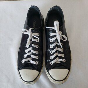 Converse Chuck Taylor All Star Sneakers Womens 8.5 Black Patent Leather Shoes
